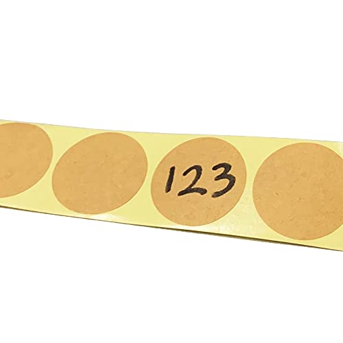 1000 Piezas, 25mm Kraft Etiquetas Pegatinas Adhesivas Redondas Marrón