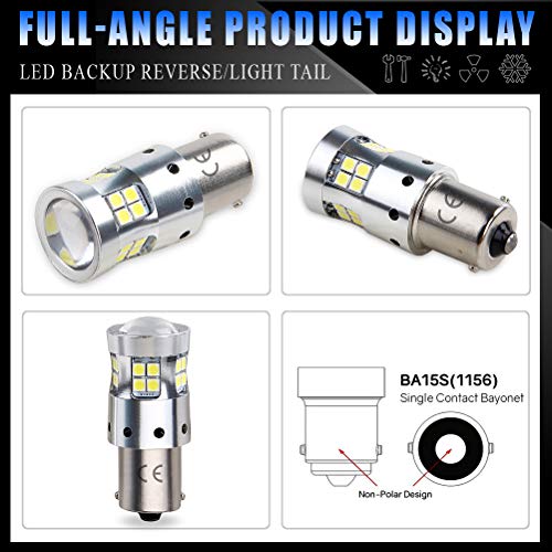 1156 Ba15s P21w 1141 7506 Súper Brillante 8W LED Bombilla De Coche, 12V 24V 30V 6000K Blanco 1300LM, Para Luz De Estacionamiento, Luces Diurnas, Luz De Marcha Atrás, Luces Traseras, 2 Piezas