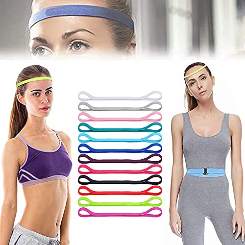 12 Piezas Diadema Deportiva para Mujer, Banda Elástica para el Pelo, Diadema Deportiva Elásticas, Cinta de Pelo Deportiva Antideslizante, 12 Colores, Se Utiliza para Correr, Fútbol, Yoga y Fitness