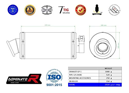 125 Duke Escape Moto Deportivo GP I Silenciador Dominator Exhaust Racing Slip-on 2012 2013 2014 2015 2016