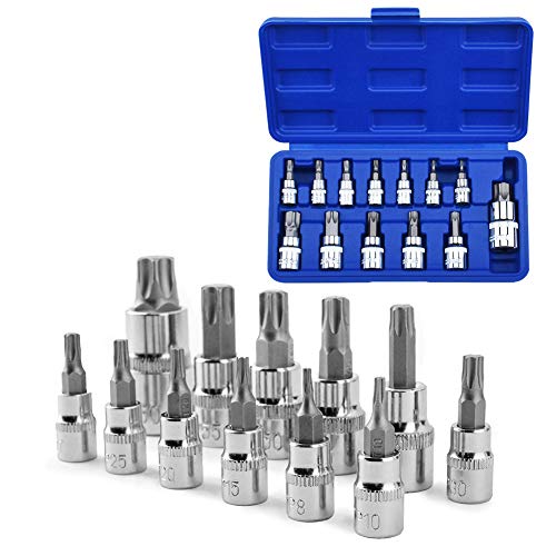 13 pcs Juego de llaves de vaso hexagonales Torx T8-T70