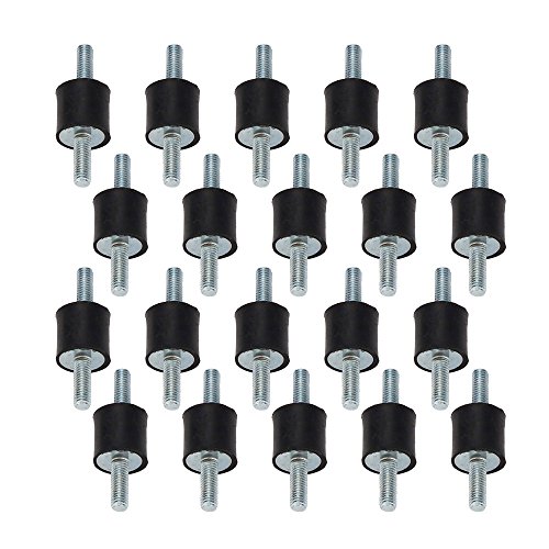 15x15mm M5 goma negra de los extremos del doble Silentblock Anti-Vibración del tornillo para la máquina de soldadura Paquete de 20