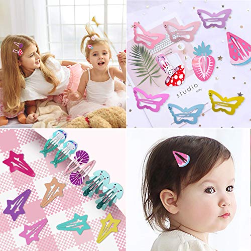 172pcs Accesoris de Pelo para Niña, 42pcs Clips Pelo Bebe Niña y 130pcs Gomas Pelo Niña, Pinzas de Pelo Horquillas para Niña Bebe Infantiles (A)