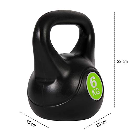 186946 Pesa rusa Kettlebell fitness 4kg en pvc con arena y mango anti-roce