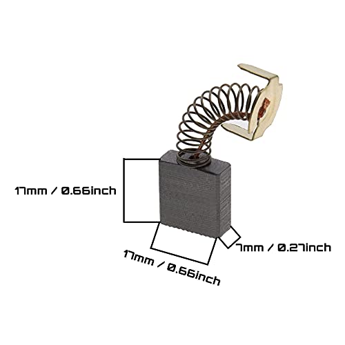 2 pares de escobillas de carbón para motor eléctrico de cinta de correr, compatibles con Greenmaster GMD 118-1, 17 x 17 x 7 mm