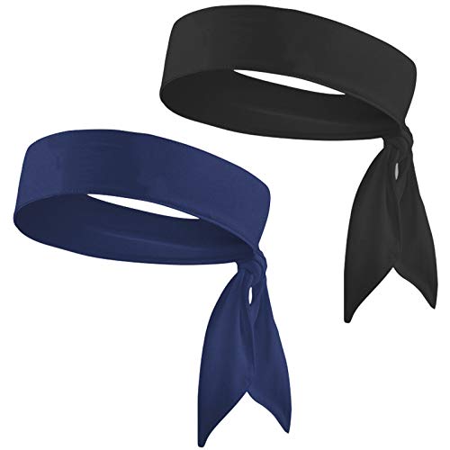 2 Piezas Diadema Deportiva Sweatband Elástica Ajustable Suave Antideslizante Banda de Cabeza para Correr, Fitness, Entrenamiento, Ciclismo, Yoga, Tenis Diadema Unisex