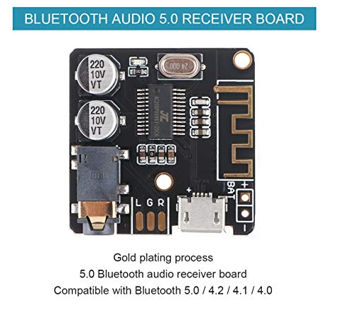 2 Piezas Placa receptora de Audio Bluetooth para Amplificador de Audio 3,7-5 V BT5.0 Amplificador de Altavoz estéreo para Coche DIY