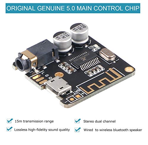 2 Piezas Placa receptora de Audio Bluetooth para Amplificador de Audio 3,7-5 V BT5.0 Amplificador de Altavoz estéreo para Coche DIY