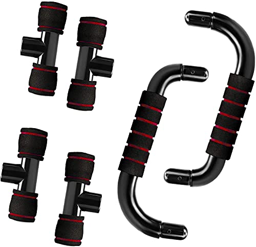 2 Piezas Soportes para Flexiones, Soporte Push-Up Tipo H, Flexiones de plástico, Soporte Profesional para Flexiones, para Rensa de Pecho, Fitness, Entrenamiento Muscular(Rojo)