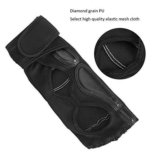 2 protectores de pie de taekwondo, protección de boxeo, soporte de tobillo, calcetines de combate de taekwondo, almohadillas protectoras para niños adultos, entrenamiento de gimnasio(L-Blanco + negro)