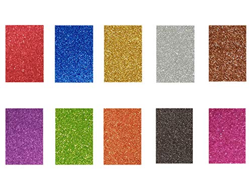 20 Piezas Lámina de Espuma Eva Hojas de Goma Eva con Purpurina Papel Goma Eva 20×30cm Brillante Adhesiva Autoadhesiva Surtido Color para Manualidades DIY Proyectos Escolares Decoracíon Artesañal