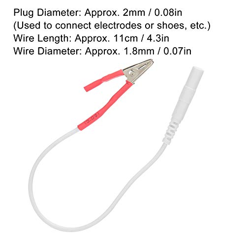 20 piezas/bolsa de cables de electrodo con clip, cable de máquina de fisioterapia de unidad TENS para accesorios de máquina de fisioterapia (rojo)