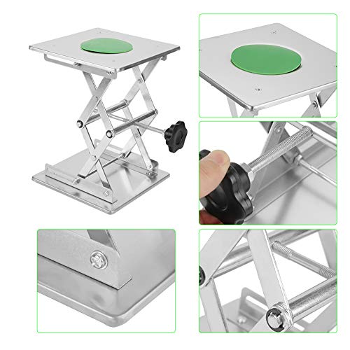 200 × 200 × 280 mm Jack de Laboratorio, Acero Inoxidable, Tijeras de Plataforma de Levantamiento de Laboratorio Científico, Altura Ajustable