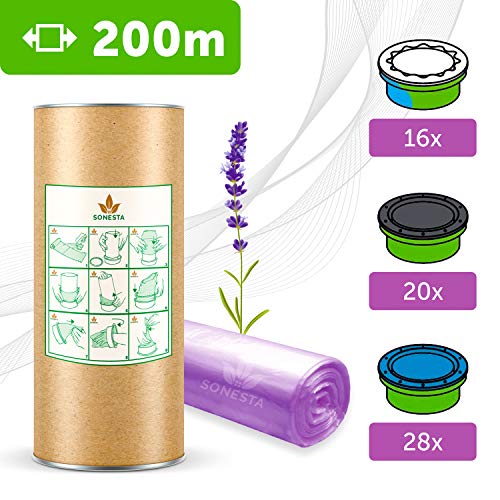 200m. ECO Recarga compatible Tommee Tippee TEC,Twist & Click, Simplee | compatible Angel | para Contenedor de Pañales | + desodorante DEO ACTIV FREE | Fragancia lavanda Anti olor +