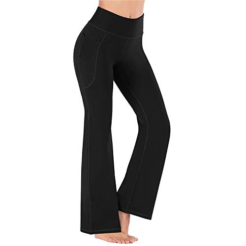 2021 Nuevo Mujer Pantalones, Pantalones Piernas Anchas Yoga Pantalones Color sólido Casual Largos Pantalones Mujer Gym Pantalones Leggings Cómodo Cintura Alta Deportivos Running