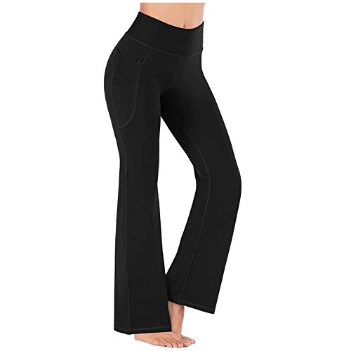 2021 Nuevo Mujer Pantalones, Pantalones Piernas Anchas Yoga Pantalones Color sólido Casual Largos Pantalones Mujer Gym Pantalones Leggings Cómodo Cintura Alta Deportivos Running