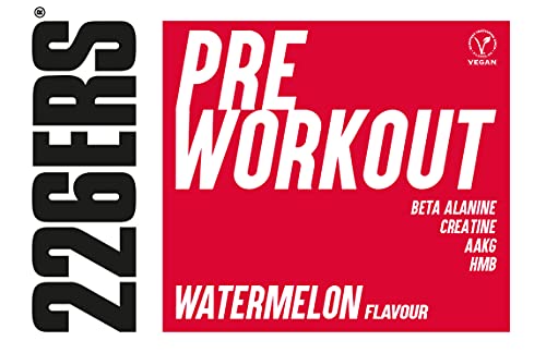 226ERS Pre Workout | Suplemento en Polvo Pre-Entreno con L-Arginina AKG, HMB, Creatina y Beta-Alanina | Vegano, Sin Gluten, Sin Azúcar y Sin Lactosa, Sabor Sandía - 300gr