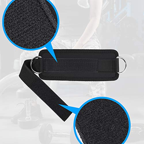 2Pcs Ajustable Tobillera para Cable Máquina, Cómoda Tobillera Deportiva Gimnasio Accesorio de Cable para Hombre & Mujer Extensiones de Piernas, Tobilleras Polea para Abdominales Glúteos Entrenamientos