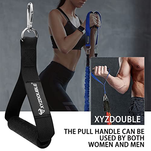 2PCS Mango de Resistencia para Ejercicios Nylon Cuerda Tríceps Manija Agarre Gym Empuñadura de Silicona con Núcleo de ABS Macizo Mosquetón Asas para Correa de Ejercicios,Fitness,Instructor de Fitness