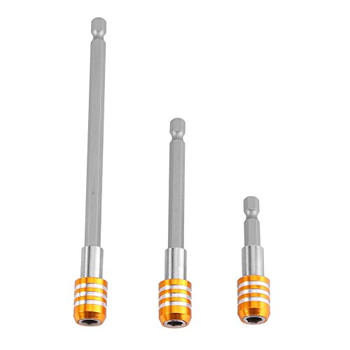 3Pcs 1/4 "Soporte de broca magnética de vástago hexagonal Barra de extensión de cambio rápido para destornillador de taladro eléctrico （Amarillo）