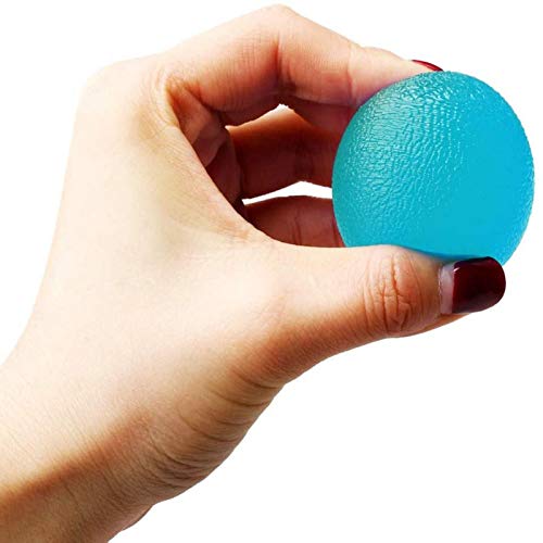 3PCS Pelota Rehabilitacion Mano, Pelota Terapia de Mano, Bola de Presión de Silicona no Tóxica e Inodoro, para Ejercicios de Manos, para Aliviar el Estrés (Amarillo, Verde, Morado)