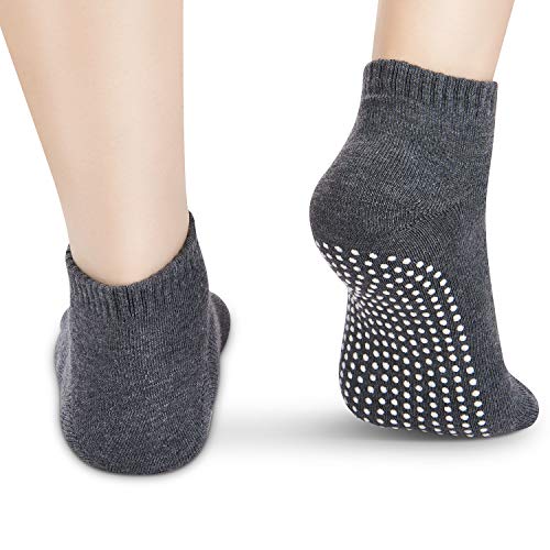 4 Pares de Calcetines Antideslizantes Para Mujeres y Hombres Calcetines de Agarre Para Yoga Barra en Casa Pilates Entrenamiento en el Hospital