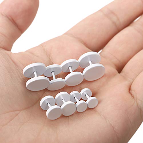 4 Pares de Pendientes Mujer Hombre Acero Inoxidable Aretes Piercing de Oreja para Oreja Forma Mancuerna Clásico Regalo San Valentin