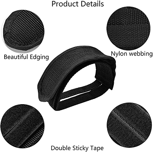 4 Piezas Correas de Pedal de Bicicleta, Toe Clips Straps Cinta Correas de Velcro， para Girar Bicicleta de Ejercicio Bicicleta de hogar o Gimnasio Ciclo （Negro/Rojo ）.