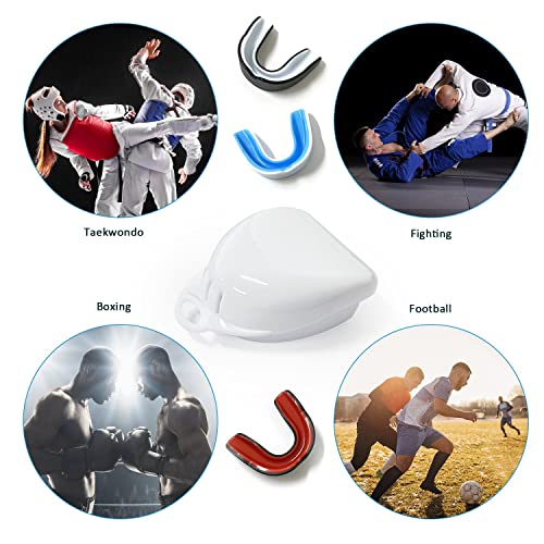 4 protectores bucales deportivos para adultos protección bucal para encías funda portátil para rugby hockey boxeo judo kárate moldeable lacrosse fútbol MMA lucha libre protección para la mandíbula