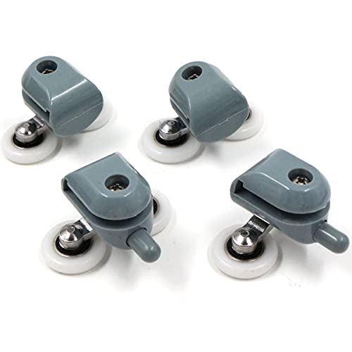 4 Ruedas para mampara de ducha 25mm Rodillos Para Puerta De Ducha Polea Ruedas Doble Parte Inferior Superior para Puertas Correderas para puerta corredera de cristal baño - para cristales de 3-6 mm