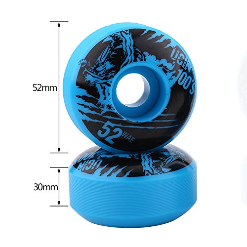 4 Unids/se Ruedas de Skate Al Aire Libre Clásico 52mm x 30mm PU Cruiser Longboard Skateboard Juego de Reemplazo de Ruedas(White)