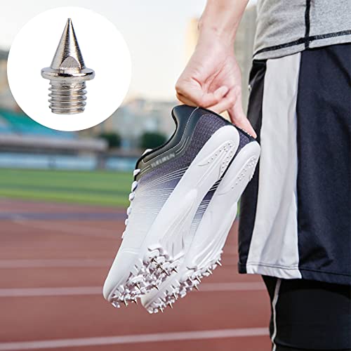 40 Pcs Tacos Clavos Zapatos Deportivos Punta Espinas Repuesto Picos Campo Al Aire Libre Entrenamiento Clave Picos Tornillo Aguijón Metal Pequeño con Llave Atletismo Salto Altura Sprint Vallas (Plata)