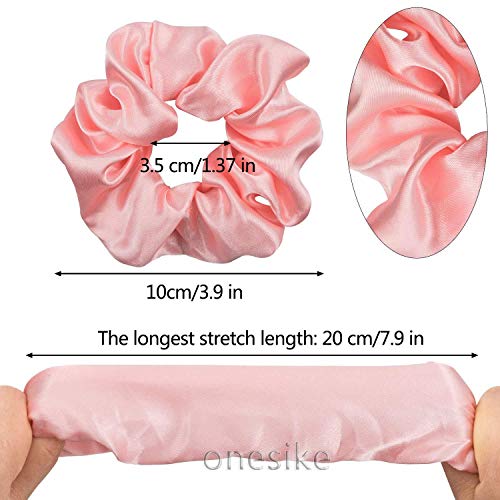 40 Piezas Scrunchies de Satén para Cabello, Glossy Hair Scrunchies Lazos Elásticos de Satén para el Cabello Ponytail Holder Headbands para Mujeres y Niñas, 40 Colores