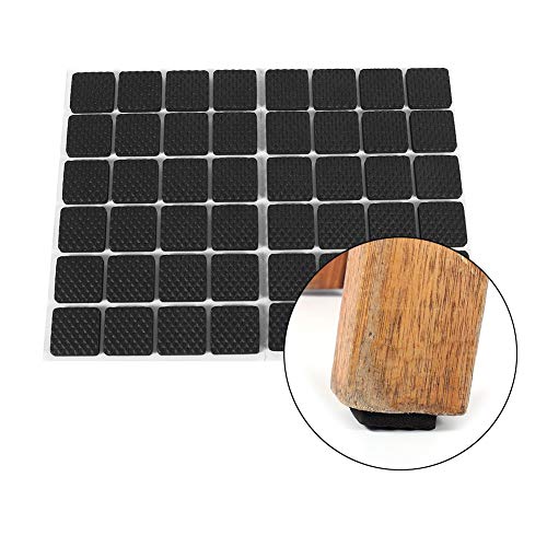 48 Piezas Almohadilla de Pie de Goma Almohadillas Protectoras para Muebles Autoadhesivas Mesa de Escritorio Antideslizante Protectores de Piso Tapones de Superficie de Piso Duro (Cuadrados)