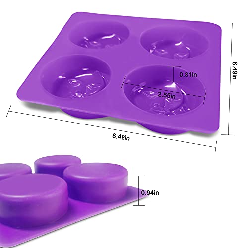 5 moldes de jabón de silicona para hacer jabón, AIFUDA 4 cavidades Sun & Moon Face Jabón, suministros para hacer jabón, molde para hornear para bricolaje loción casera, barra de chocolate y pan