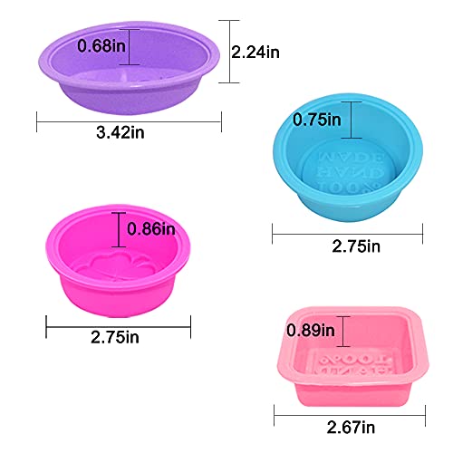 5 moldes de jabón de silicona para hacer jabón, AIFUDA 4 cavidades Sun & Moon Face Jabón, suministros para hacer jabón, molde para hornear para bricolaje loción casera, barra de chocolate y pan