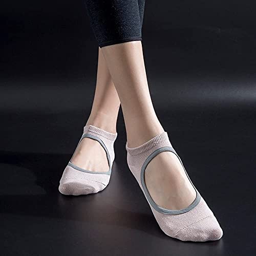 5 pares de calcetines de yoga para mujer, antideslizantes, agarre pegajoso, accesorios para pilates, yoga, barra, baile, ballet, entrenamiento descalzo, deportes fitness talla ES 34-39