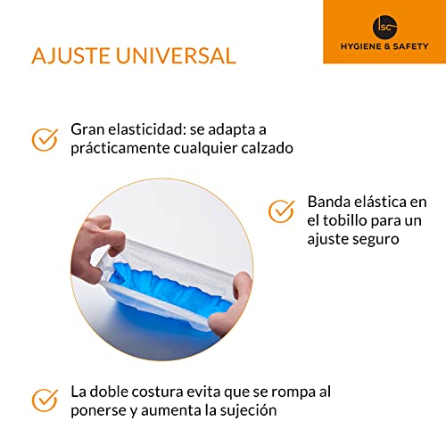 50 Cubiertas para zapato/Cubrezapatos con suela de 9 gramos, reforzada, antideslizante, extra resistente. Impermeable a líquidos, unitalla, buen ajuste, y sin frustraciones. Desechables.