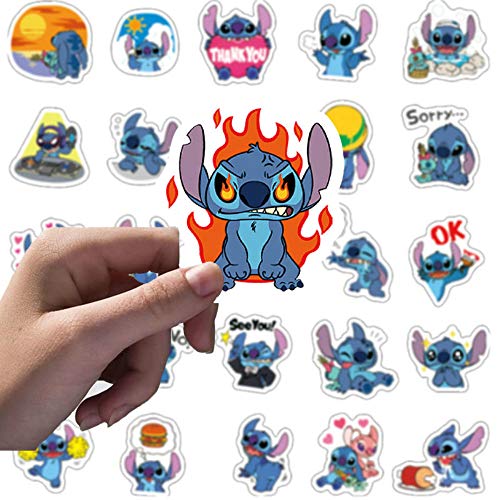 50 piezas Lilo & Stitch pegatinas de vinilo para ordenador portátil pegatina de coche para snowboard motocicleta bicicleta ordenador DIY teclado parachoques pared equipaje calcomanía Graffiti