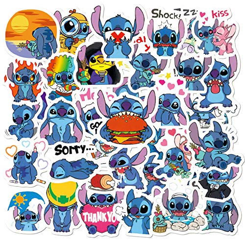 50 piezas Lilo & Stitch pegatinas de vinilo para ordenador portátil pegatina de coche para snowboard motocicleta bicicleta ordenador DIY teclado parachoques pared equipaje calcomanía Graffiti