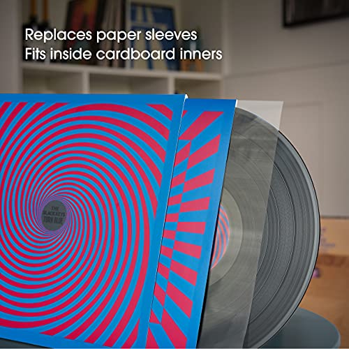 50x 12” Fundas Antiestaticas Interiores para Vinilo Discos LP | Dynamic Antirayaduras Y Antiestático Funda | Forma Redondeada | Reemplace Fundas De Papel Viejas | 50 Micron – 307mm x 307mm