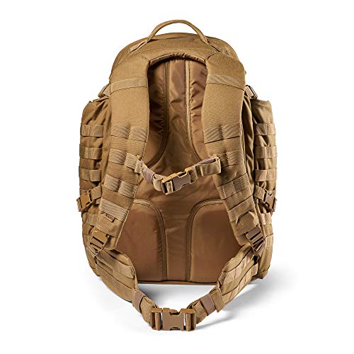 5.11 Mochila Táctica Rush 72 2.0 – Mochila Militar Molle, CCW Portación Oculta y Compartimento para Ordenador Portátil, 55 litros, Grande, Estilo 56565 – Color Canguro