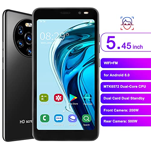 5.45in Teléfonos Móviles, Smartphone HD Full Screen Plus, Teléfono Móvil Desbloqueado de 512 MB + 4 GB con Cámara de Alta Definición Compatibilidad Internacional con Teléfonos Inteligentes(#1)