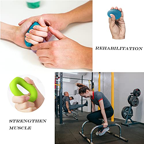 6 Piezas Anillas Ejercitador Silicona Dedo, Pelotas Antiestres Mano, Entrenador Dedos Escalada Silicona, para Desarrollo Muscular, Ejercicio del Antebrazo, Recuperación de Lesiones