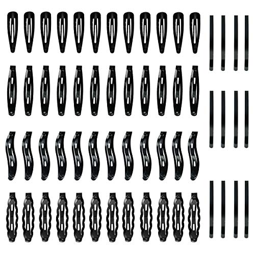 60 Piezas Pinza de Pelo Clips de Pelo de Metal Accesorios de Peinado Herramientas Accesorios para El Pelo para Mujer Niña Negro