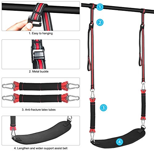 600 Lbs Bandas de Dominadas Resistencia, Pull up Banda de Asistencia para la Barbilla, Bandas de Ejercicios de Levantamiento de Pesas para Estiramiento Corporal y Entrenamiento (Rojo)