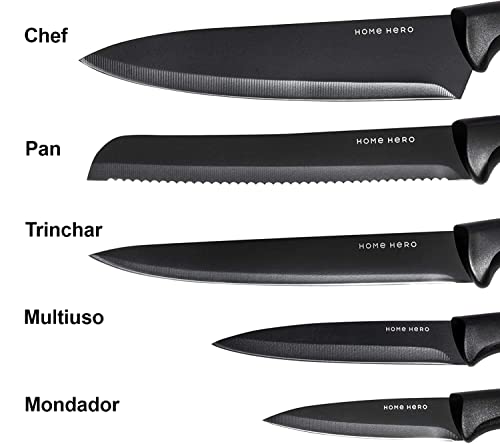 7 Piezas Cuchillos Cocina Profesional - Juego de Cuchillos de Cocina Acero Inoxidable con Acrílico Soporte Cuchillos Cocina y Afilador Cuchillos - Set Cuchillos Cocina Chef Kitchen Knives Set Knife