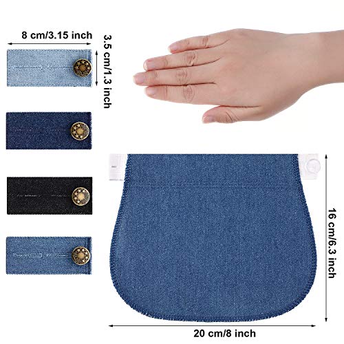 8 Piezas Extensor de Pantalones de Maternidad Extensores de Botón de Pantalón Elástico Extensor de Pretina Ajustable para Embarazo Mujeres Hombres Pantalones Vaqueros