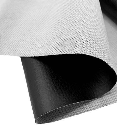 A-Express Tela de Grano de Cuero de Imitación Material Texturizado por Polipiel Vinilo Cojines Bolso - Negro 1 Metro 100cm x 140cm