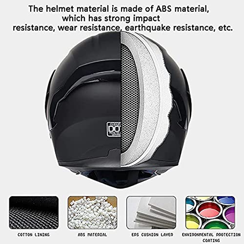 ABDOMINAL WHEEL Casco De Moto Modular Bluetooth Integrado,Cascos Modulares De Motocicleta ECE Homologado con Doble Visera,Cascos De Motocicleta para Adultos, Mujeres Y Hombres D,XXL=61~62cm